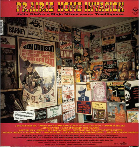 Jello Biafra With Mojo Nixon & The Toadliquors : Prairie Home Invasion (LP, Album)