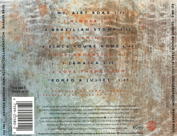George Benson / Earl Klugh : Collaboration (CD, Album)