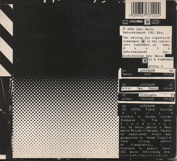 Primal Scream : Autobahn 66 (CD, Single, Enh, CD1)