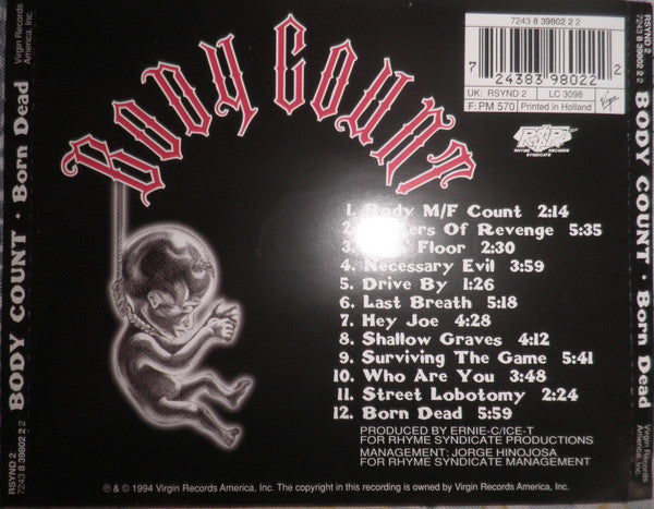 Body Count (2) : Born Dead (CD, Album, RE, Med)