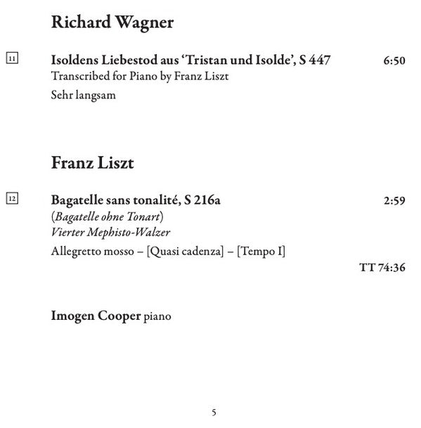 Liszt* & Wagner* - Imogen Cooper : Liszt & Wagner (CD, Album)
