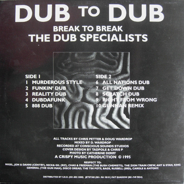 The Dub Specialists* : Dub To Dub Break To Break (LP)