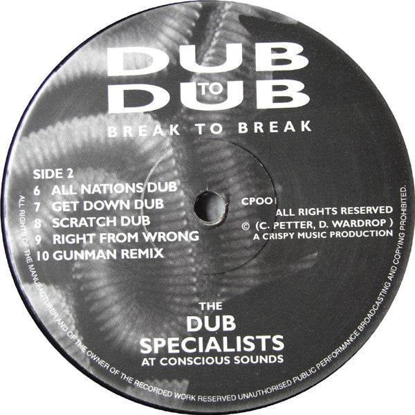 The Dub Specialists* : Dub To Dub Break To Break (LP)