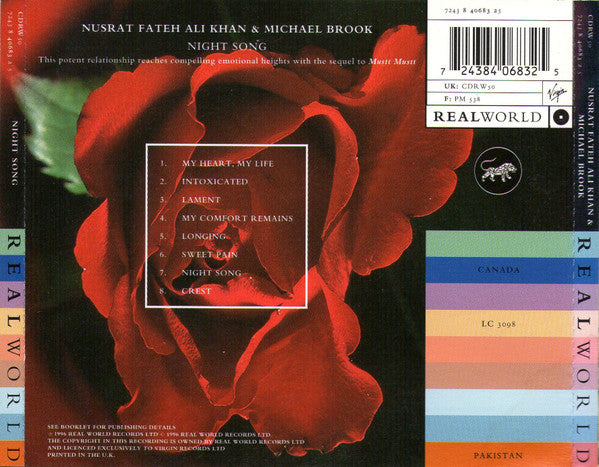 Nusrat Fateh Ali Khan & Michael Brook : Night Song (CD, Album)