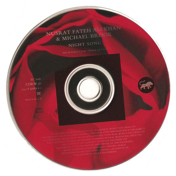 Nusrat Fateh Ali Khan & Michael Brook : Night Song (CD, Album)