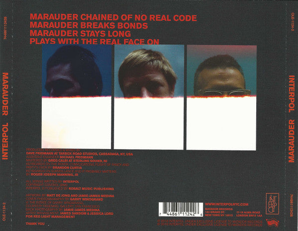 Interpol : Marauder (CD, Album, Sli)