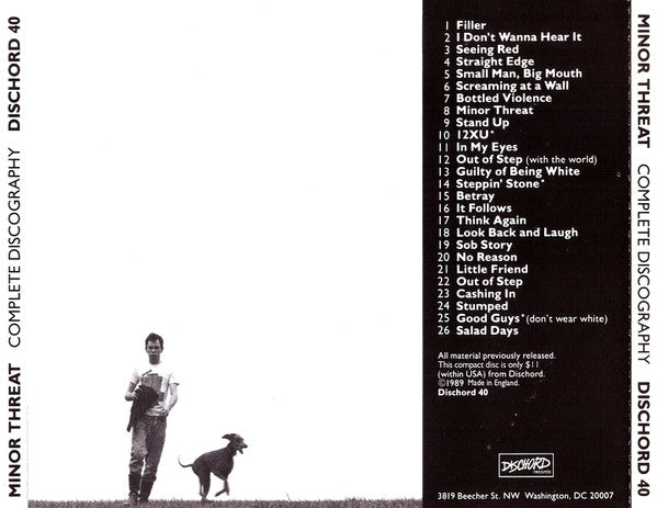 Minor Threat : Complete Discography (CD, Comp, RP, $11)