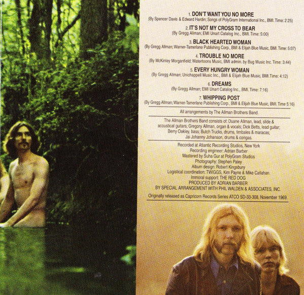 The Allman Brothers Band : The Allman Brothers Band (CD, Album, RE, Son)