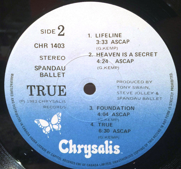 Spandau Ballet : True (LP, Album, Cap)