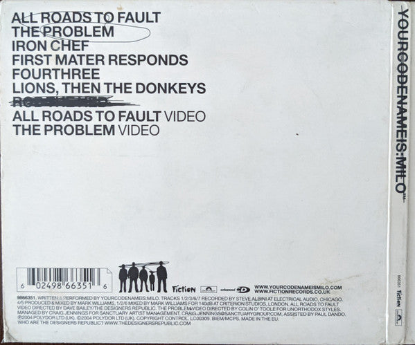 Yourcodenameis:milo : All Roads To Fault (CD, EP, Enh, Dig)
