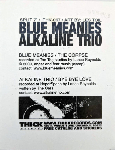 Alkaline Trio / Blue Meanies : Alkaline Trio / Blue Meanies (7", Pic)