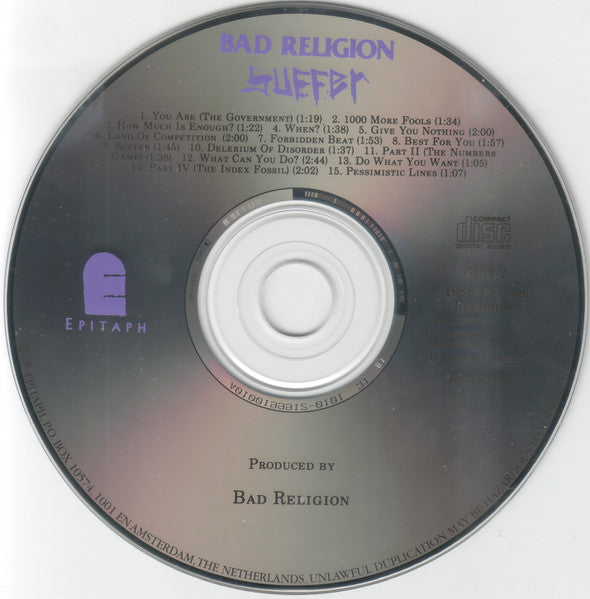 Bad Religion : Suffer (CD, Album, RE)
