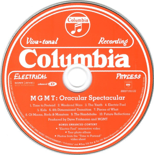 MGMT : Oracular Spectacular (CD, Album, Enh, Dig)