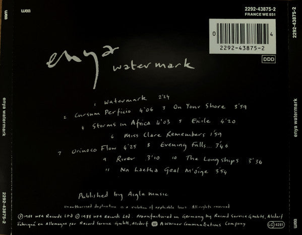 Enya : Watermark (CD, Album, RE, RP)