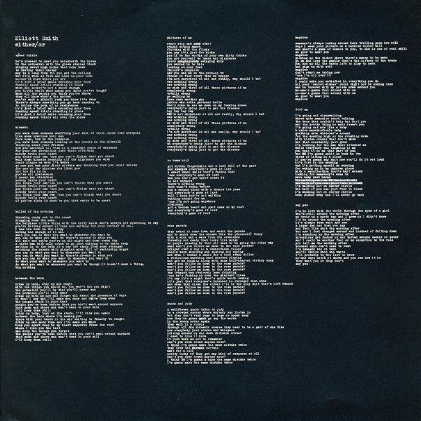 Elliott Smith : Either / Or (LP, Album)
