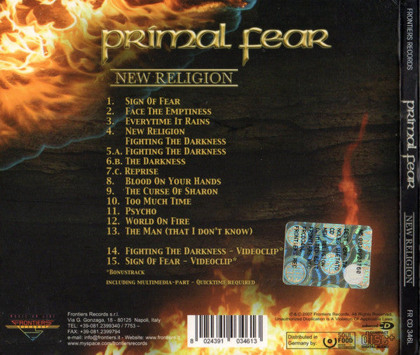 Primal Fear : New Religion (CD, Album, Enh, Dig)