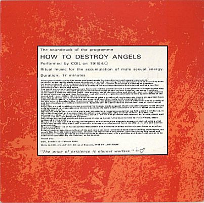 Coil : How To Destroy Angels (12", S/Sided, RE)