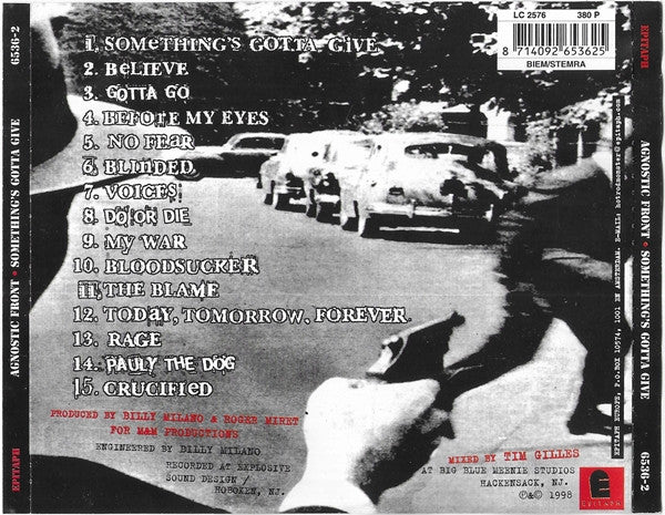 Agnostic Front : Something's Gotta Give (CD, Album)