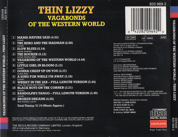 Thin Lizzy : Vagabonds Of The Western World (CD, Album, RE, RM)