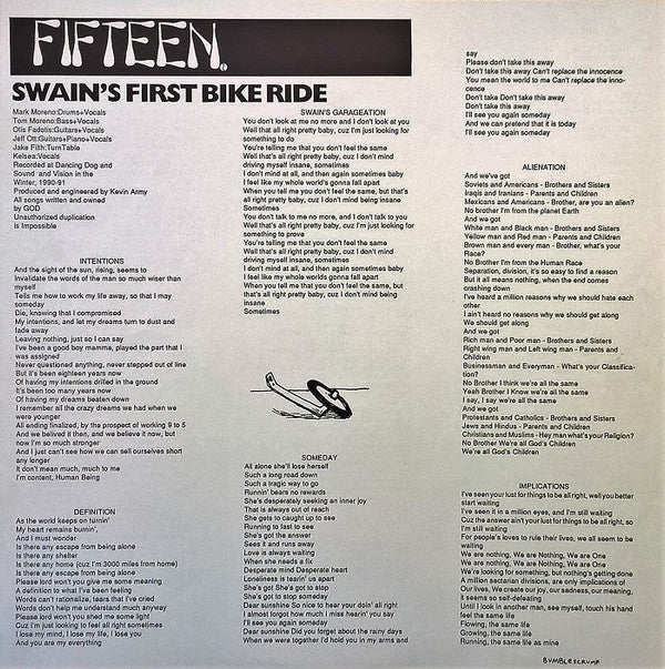 Fifteen.* : Swain's First Bike Ride (LP, Album)
