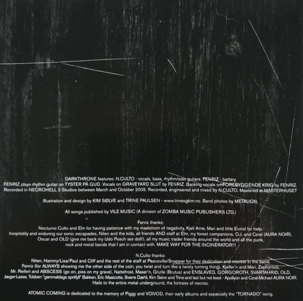 Darkthrone : The Cult Is Alive (CD, Album, RE, Son)