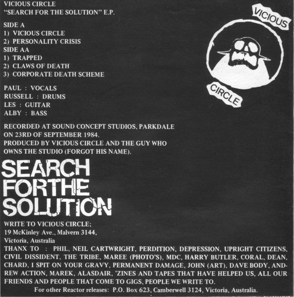 Vicious Circle (7) : Search For The Solution!! (7", EP)