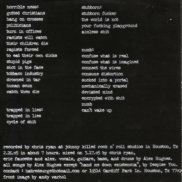 Hatred Surge : Hatred Surge (7", EP)