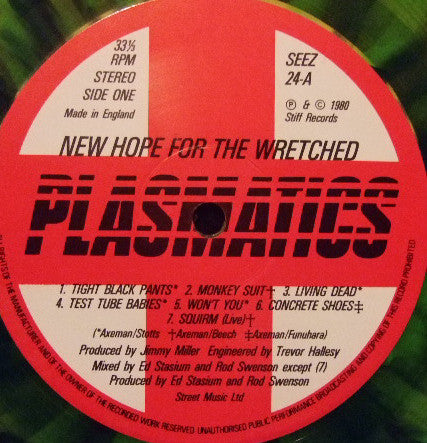 Plasmatics (2) : New Hope For The Wretched (LP, Album, Gre)