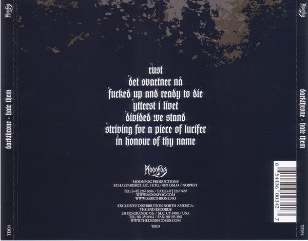 Darkthrone : Hate Them (CD, Album)