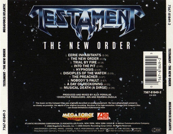 Testament (2) : The New Order (CD, Album, RP, Cin)