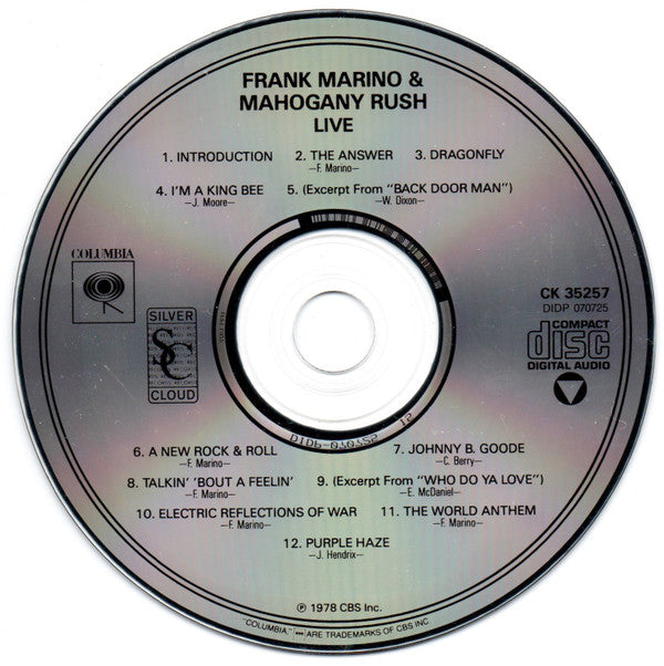 Frank Marino & Mahogany Rush : Live (CD, Album, RE)