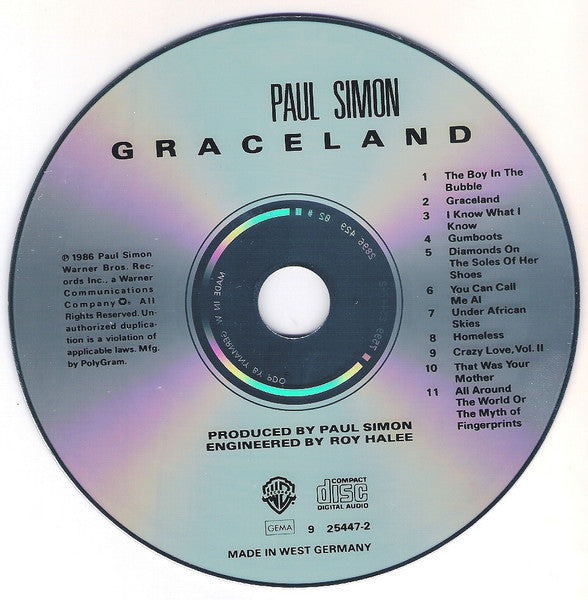Paul Simon : Graceland (CD, Album, RP)
