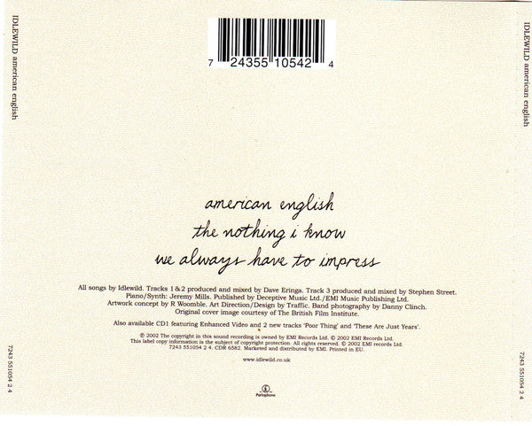 Idlewild : American English (CD, Single, CD2)