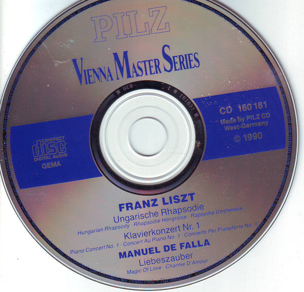 Franz Liszt / Manuel De Falla : Ungarische Rhapsodie / Klavierkonzert Nr. 1 / Liebeszauber (CD, Comp)