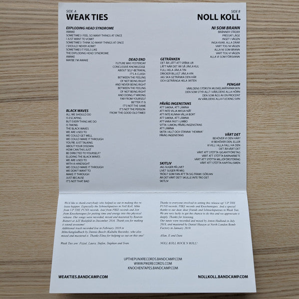 Weak Ties, Noll Koll : Split (7")