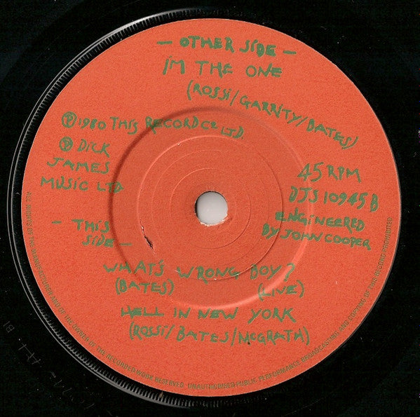 Slaughter And The Dogs : I'm The One (7", Single)