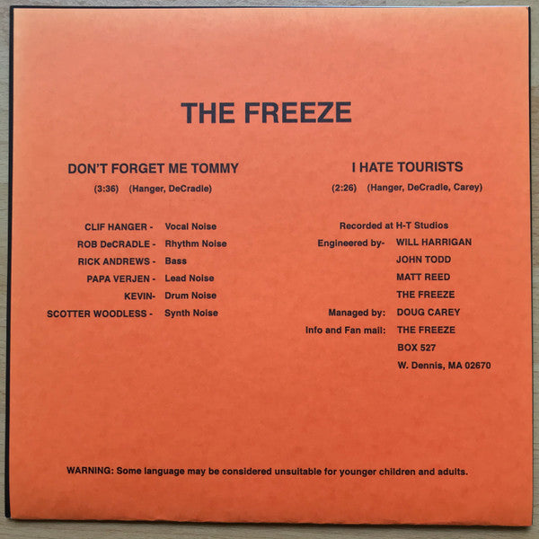 The Freeze : I Hate Tourists (7", RE)