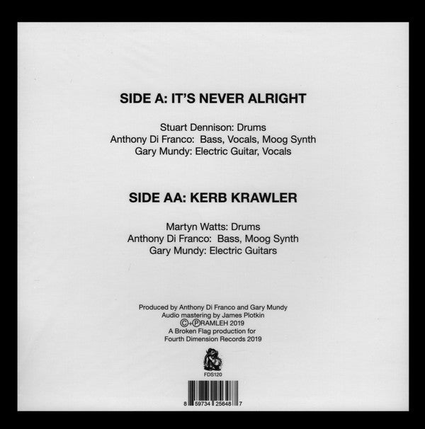 Ramleh : It's Never Alright / Kerb Krawler (7", Single, Gre)