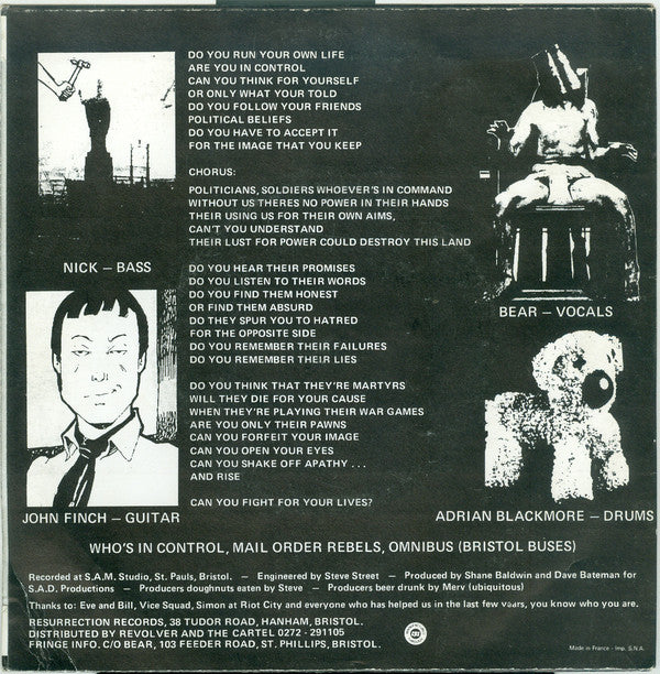 Lunatic Fringe (2) : Who’s In Control (E.P.) (7", EP)