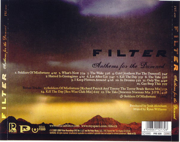 Filter (2) : Anthems For The Damned (CD, Album, Enh)