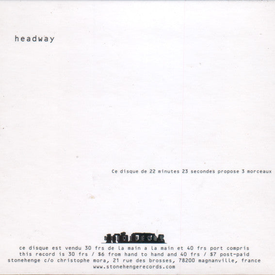Headway (2) : Headway (CD, MiniAlbum)