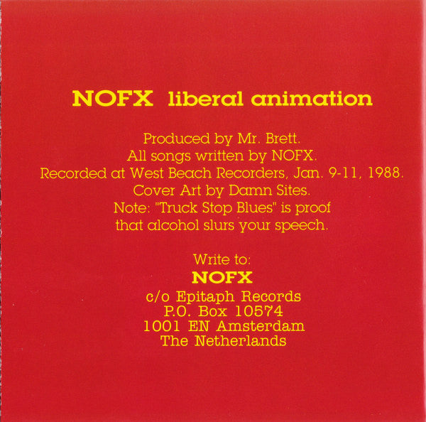 NOFX : Liberal Animation (CD, Album, RE)