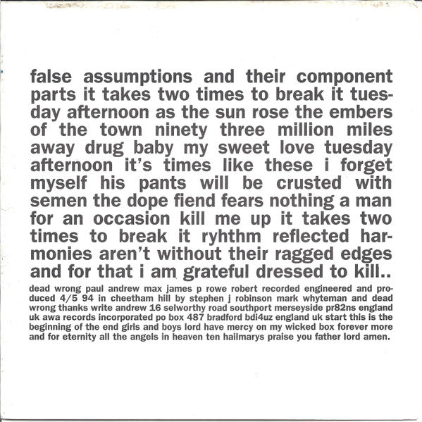 Dead Wrong : Dead Wrong (7", EP)