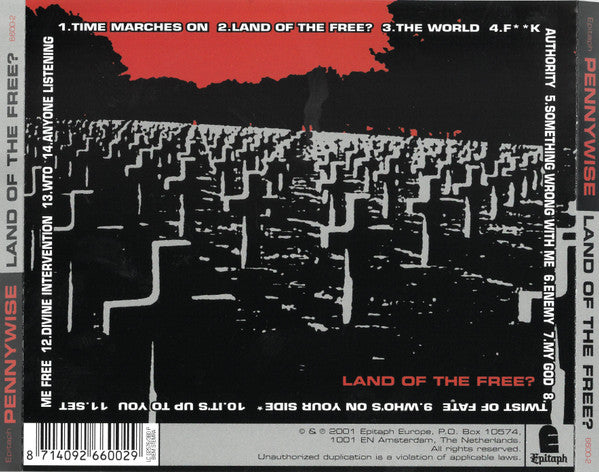 Pennywise : Land Of The Free? (CD, Album, DAD)