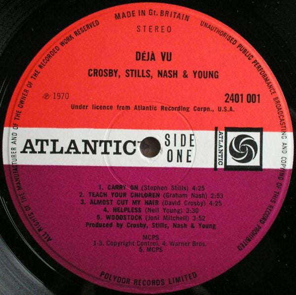 Crosby, Stills, Nash & Young / Dallas Taylor & Greg Reeves : Déjà Vu (LP, Album, Fau)