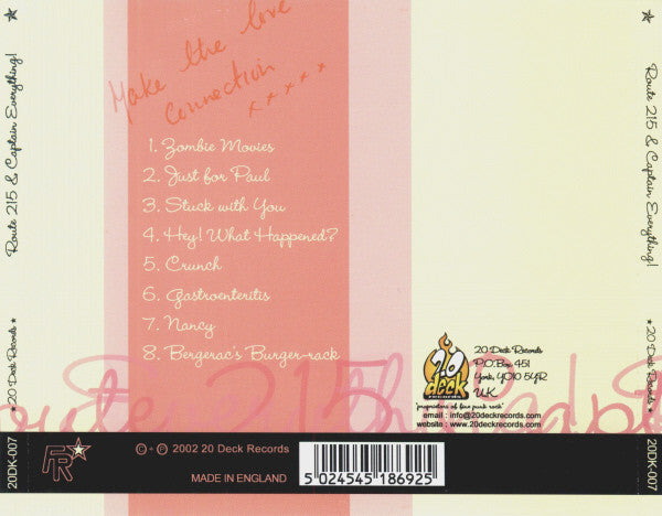 Route 215 & Captain Everything! : Make The Love Connection (CD, Enh, Spl)