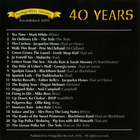 Various : Hobgoblin Music - 40 Years (CD, Comp)