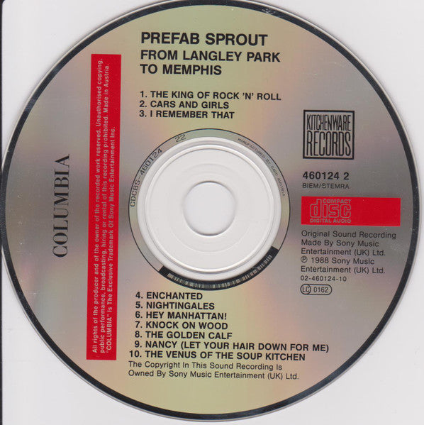 Prefab Sprout : From Langley Park To Memphis (CD, Album, RE)