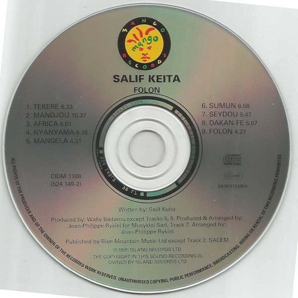 Salif Keita : "Folon"...The Past (CD, Album, PMD)