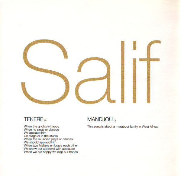 Salif Keita : "Folon"...The Past (CD, Album, PMD)